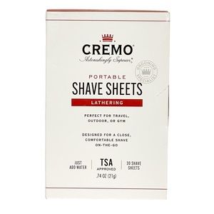 Cremo Portable Shave Sheets Lathering Travel TSA Skin Care Mens NEW